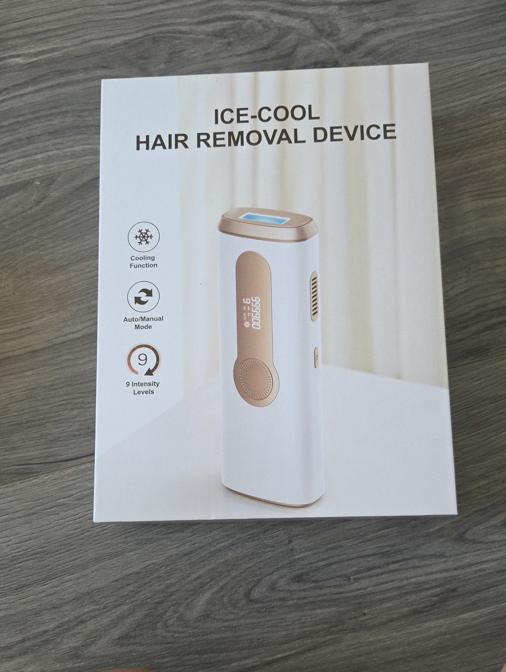 Ice-Cool Hair Removal Device — White with Gold Accents